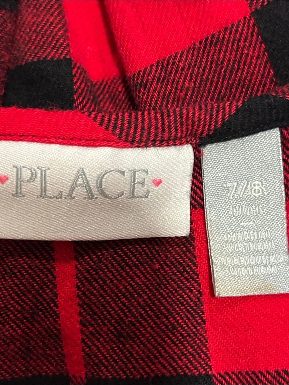 Place Red & Black Plaid Button-Front Casual Dress